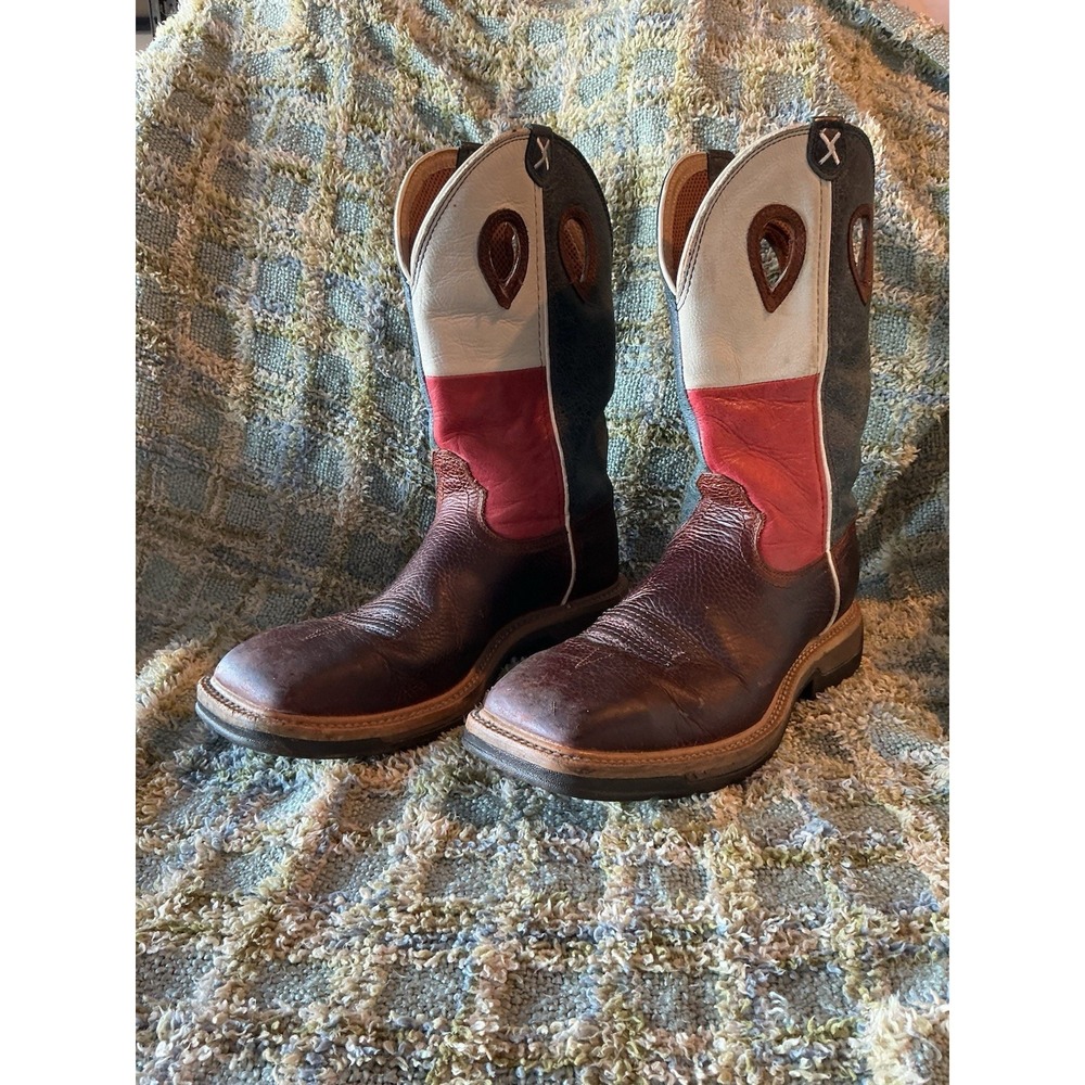 Twisted X Texas Flag Square Toed Cowboy Boots 8 1/2D MLCS007 Rodeo